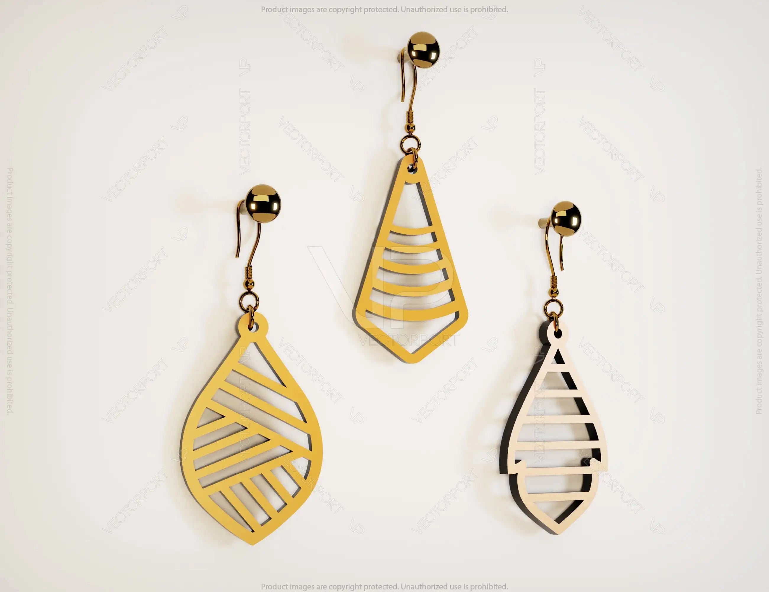 Luxury Elegant Geometric Earrings Craft Jewelry Pendants Set laser cut Cut Files, Glowforge Cut Files |#U020|