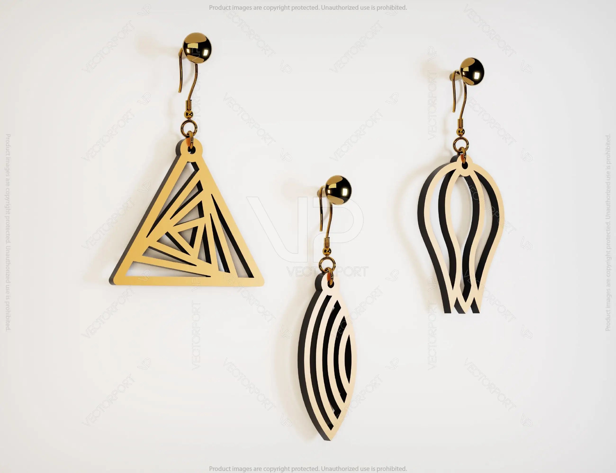 Luxury Elegant Geometric Earrings Craft Jewelry Pendants Set laser cut Cut Files, Glowforge Cut Files |#U020|