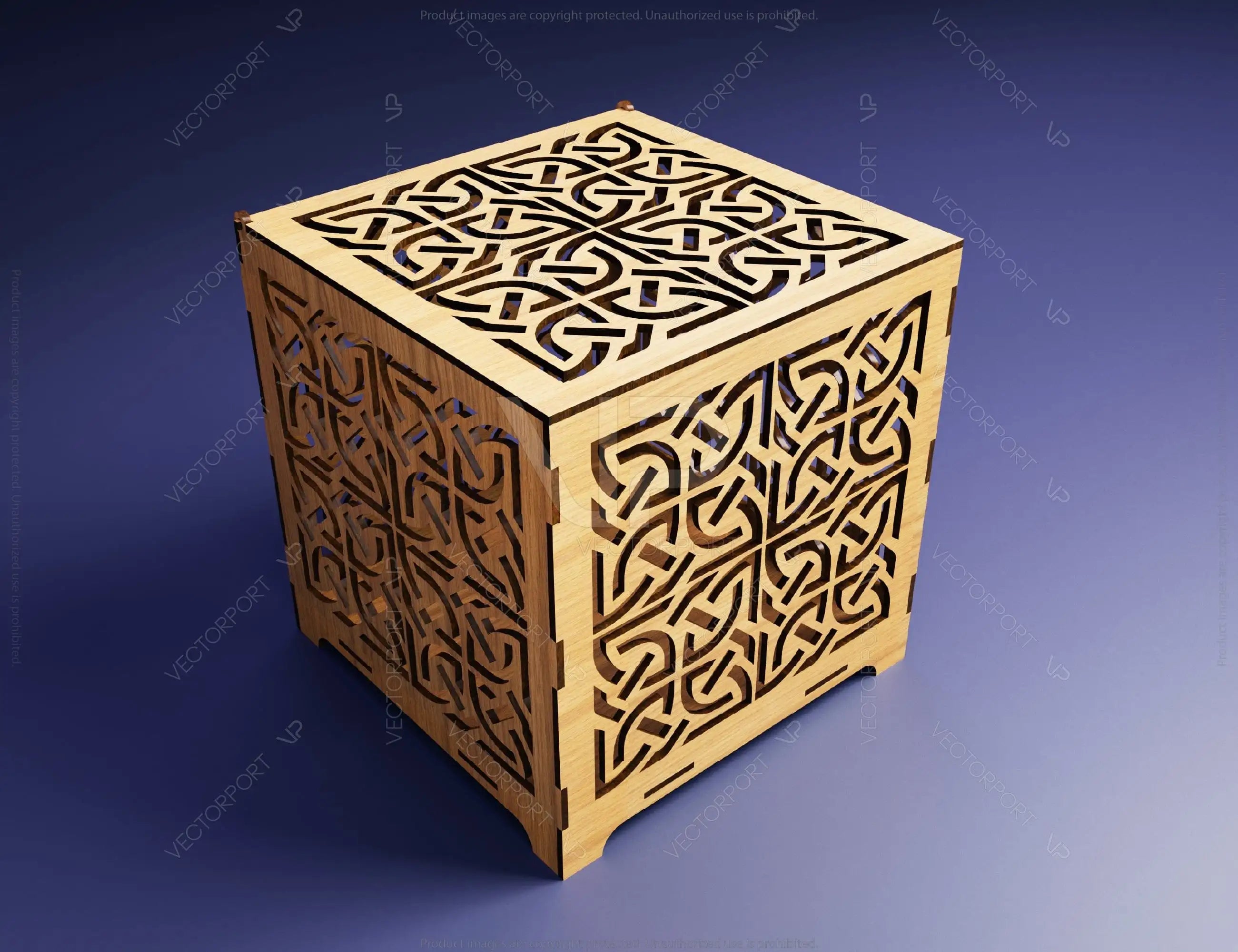 Ornamental Laser Cutting Wooden Box Geometric Jewelry Gift Box Candle holder template Wedding Glowforge Cut Files |#U021|