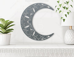 Moon shape Mandala Wall décor  | SVG, DXF, AI |#021|