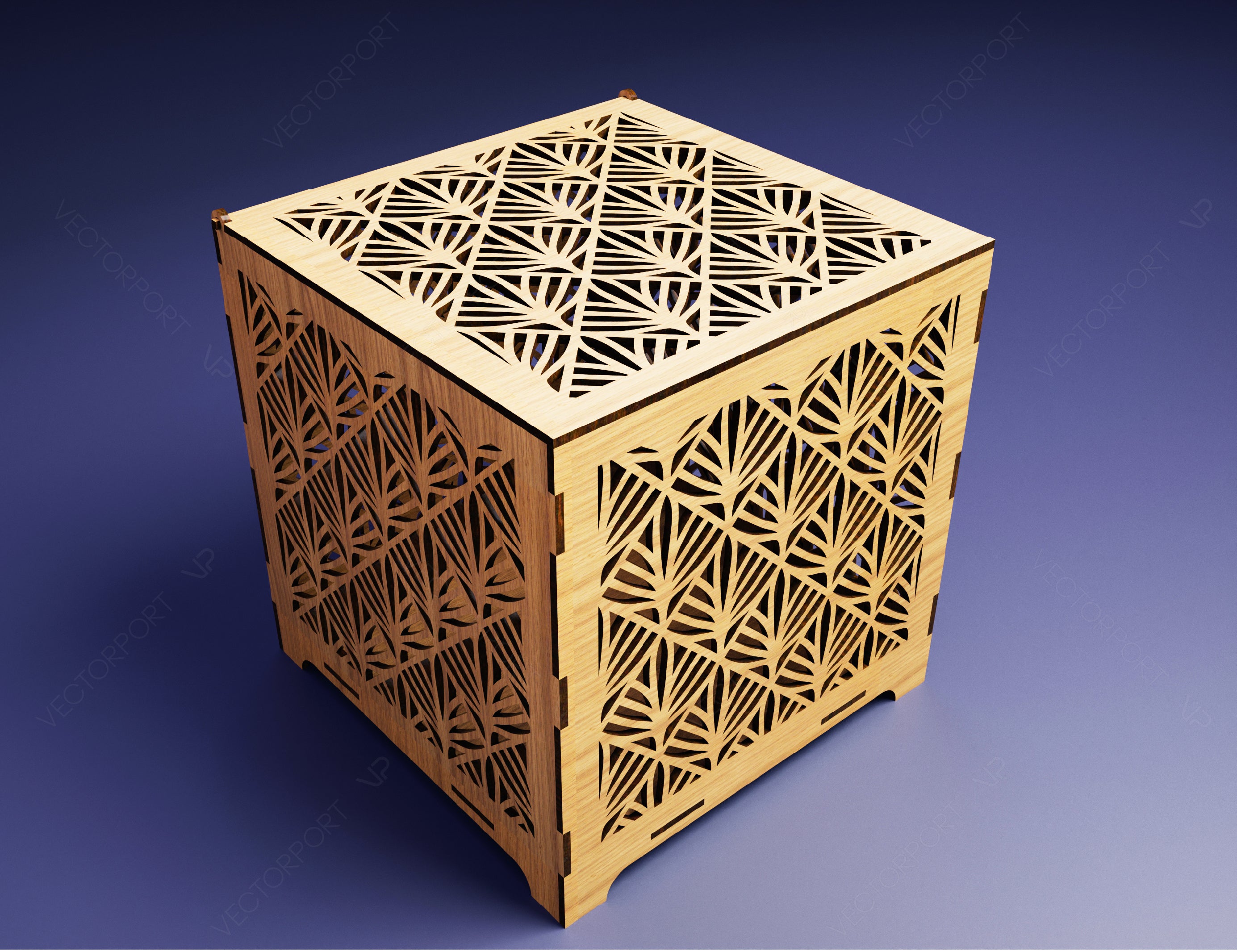Ornamental Laser Cutting Wooden Box Geometric Jewelry Gift Box Candle holder template Wedding Glowforge Cut Files |#U021|
