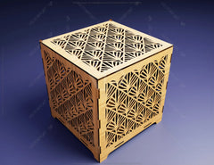 Ornamental Laser Cutting Wooden Box Geometric Jewelry Gift Box Candle holder template Wedding Glowforge Cut Files |#U021|