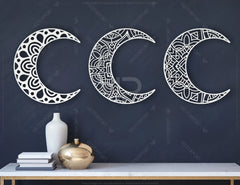 Moon shape Mandala Wall décor  | SVG, DXF, AI |#021|