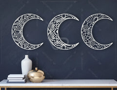 Moon shape Mandala Wall décor  | SVG, DXF, AI |#021|