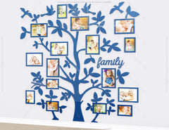 Family Tree Photo Frame Wall for Decoration with Leaves | SVG, DXF, AI |#023|