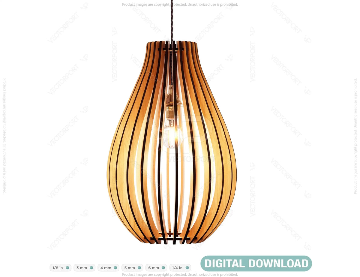 Oval Modern Wood Pendant Light Chandelier Lamp lampshade plywood Cut Files |#U024|