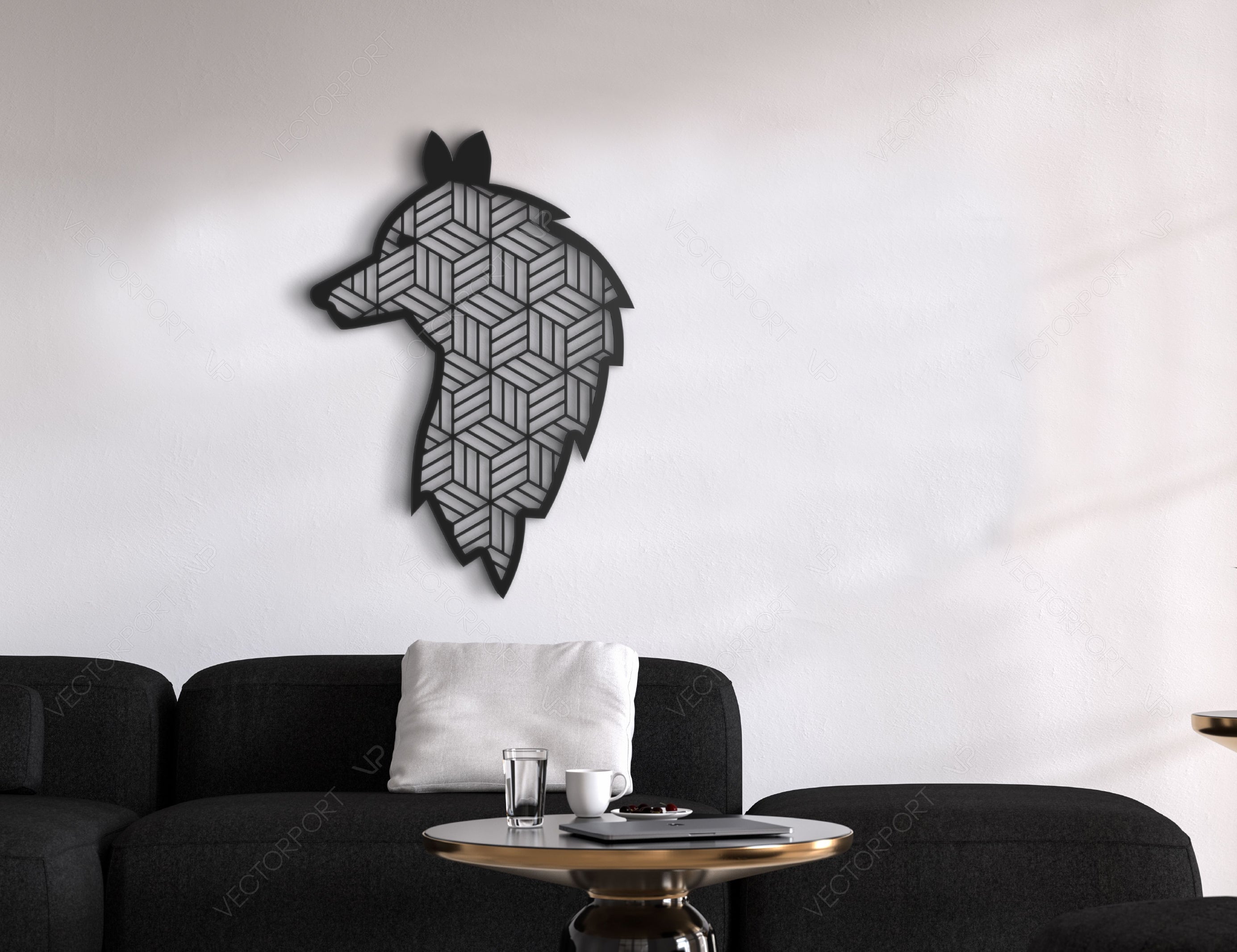 Animals Silhouette Mandala Wall décor  | SVG, DXF, AI |#024|