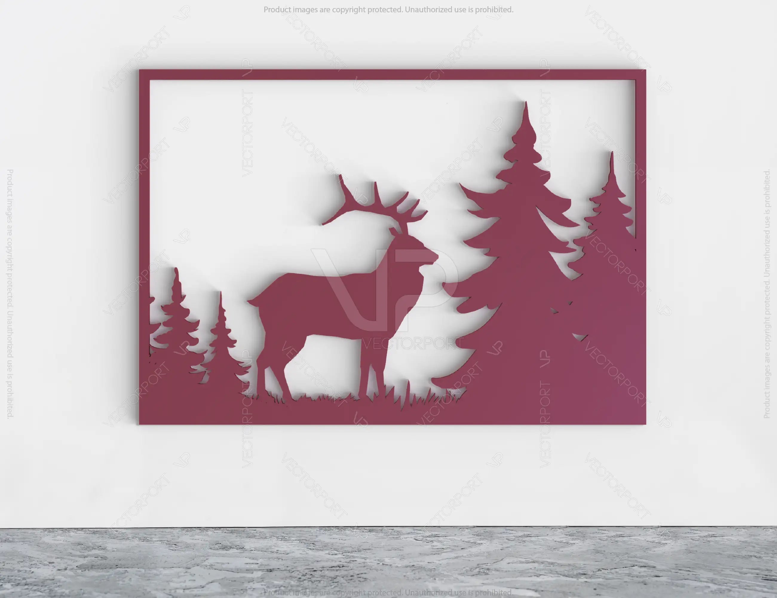 6 Wildlife scenes with animals 3D models and vector files. | SVG, DXF, AI |#025|