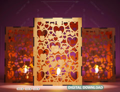 Heart Candle Holder Laser Cut Lamp wood Tea light Lantern Votive Gift SVG |#U027|