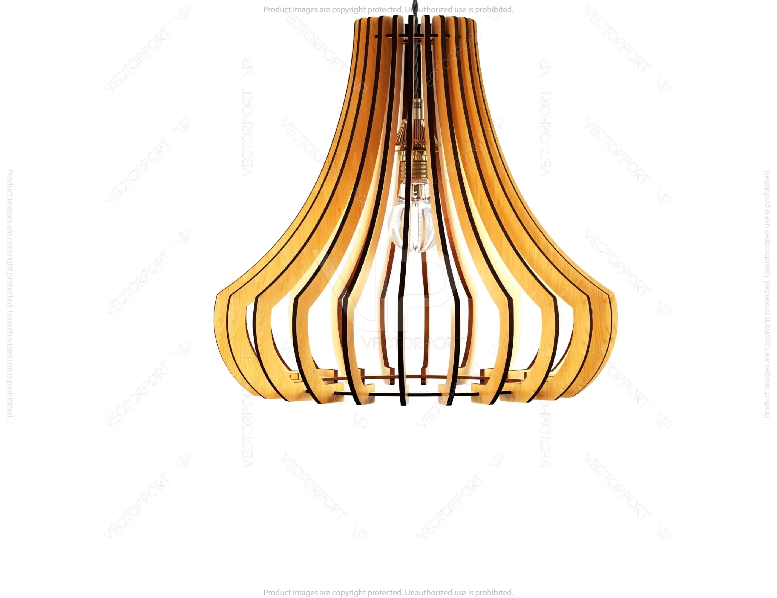 Round Modern Wood Pendant Light Chandelier Lamp lampshade plywood Cut Files |#U031|