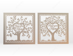 Mothers Day I love you Mom Tree Frame laser cut gift | SVG, DXF, AI |#034|