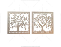 Mothers Day I love you Mom Tree Frame laser cut gift | SVG, DXF, AI |#034|