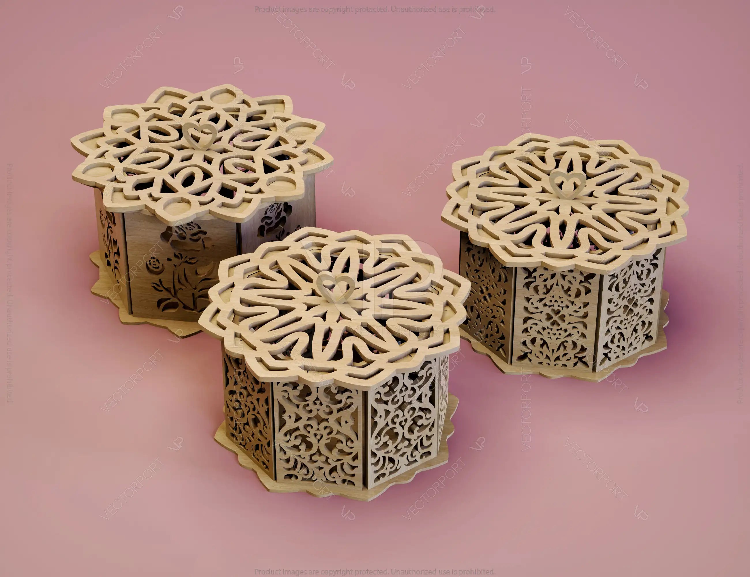 Laser Cut Decorative Wooden Gift box laser cut jeweler case | SVG, DXF, AI |#037|