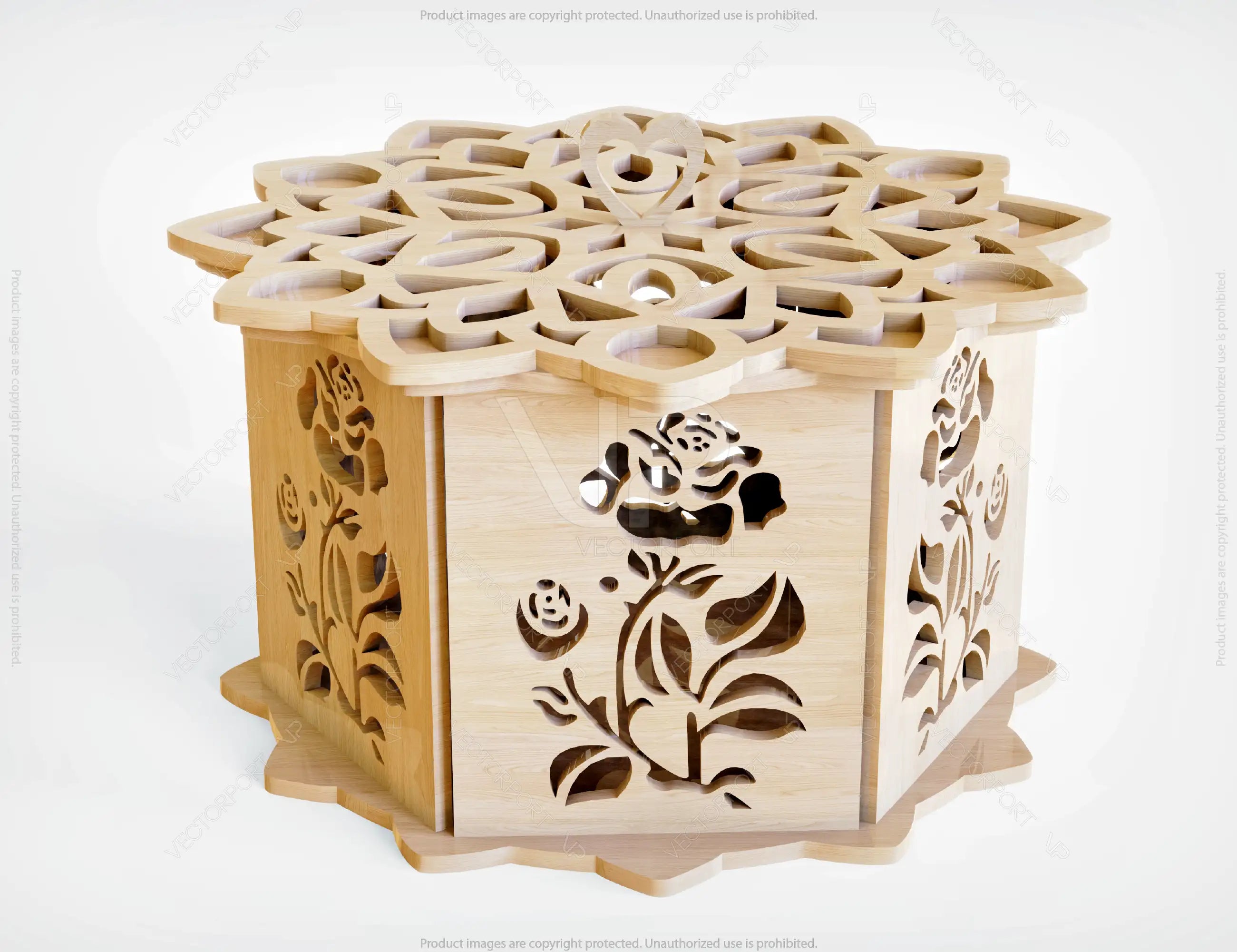 Laser Cut Decorative Wooden Gift box laser cut jeweler case | SVG, DXF, AI |#037|