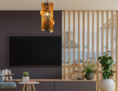 Cylinder Modern Elegant Hanging wooden chandelier lamp shade Pendant light template svg laser cut plywood |#U038|