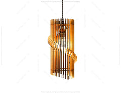 Cylinder Modern Elegant Hanging wooden chandelier lamp shade Pendant light template svg laser cut plywood |#U038|