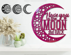 I Love You to the Moon and Back Wall Decor Mandala | SVG, DXF, AI |#039|