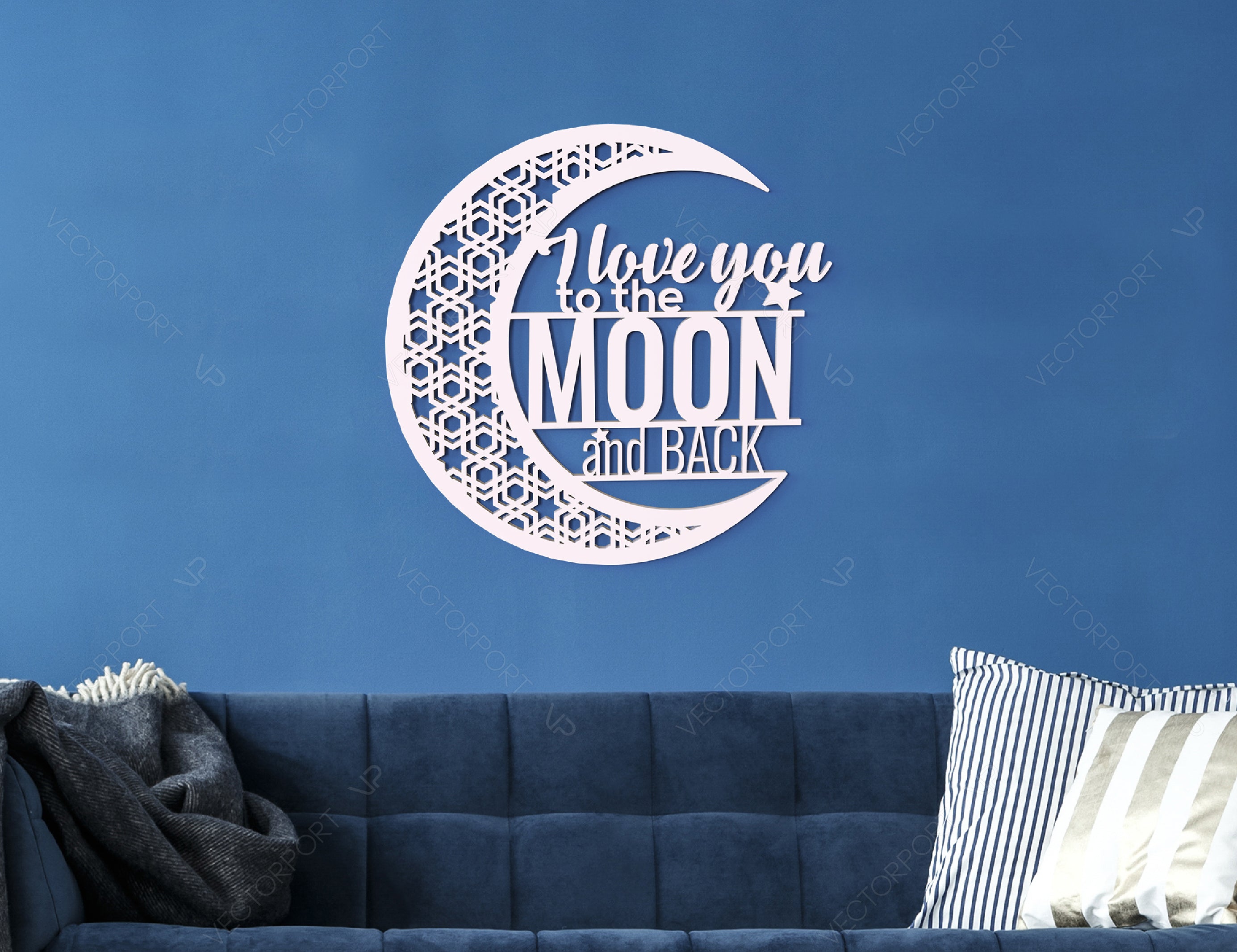 I Love You to the Moon and Back Wall Decor Mandala | SVG, DXF, AI |#039|