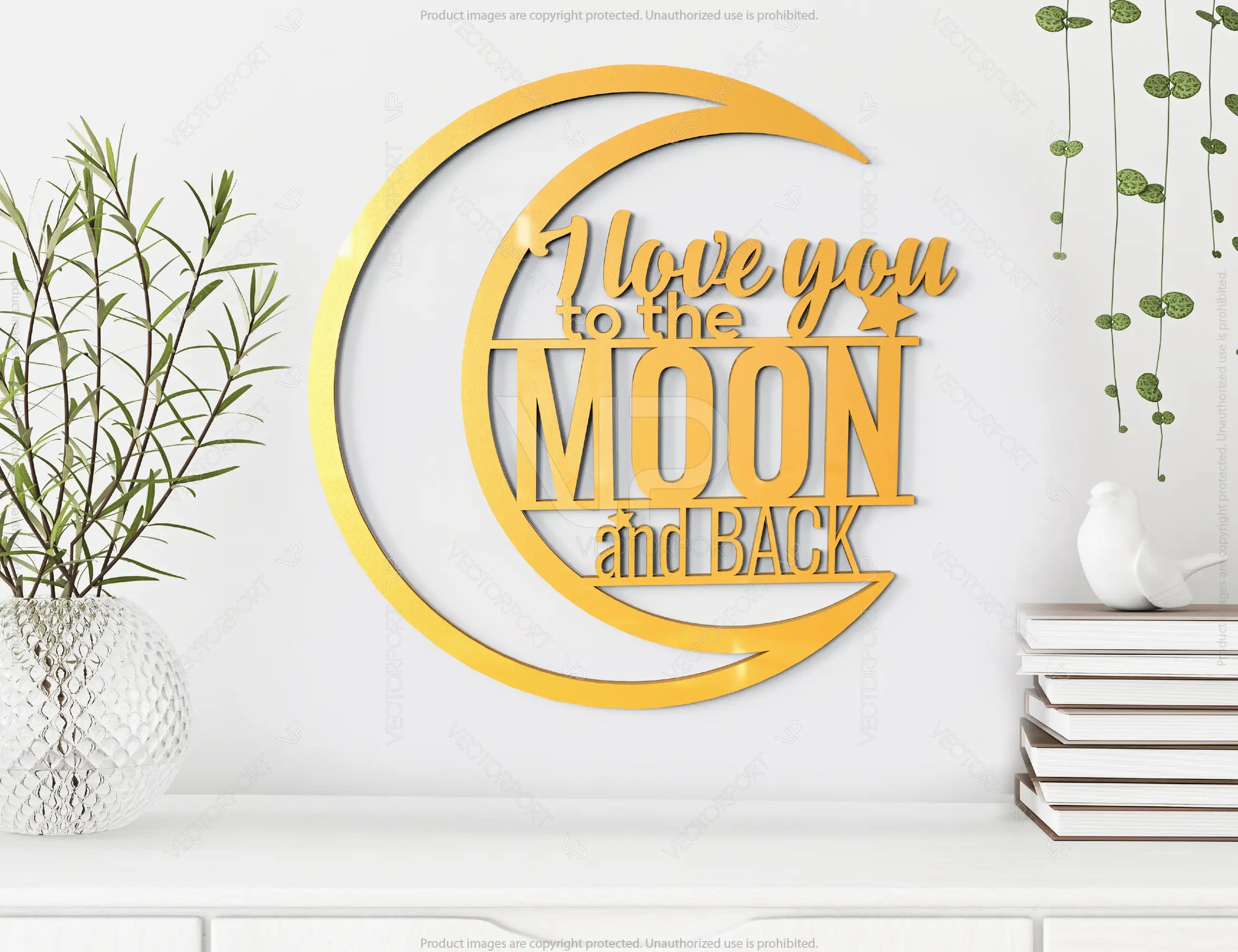 I Love You to the Moon and Back Wall Decor Mandala | SVG, DXF, AI |#039|