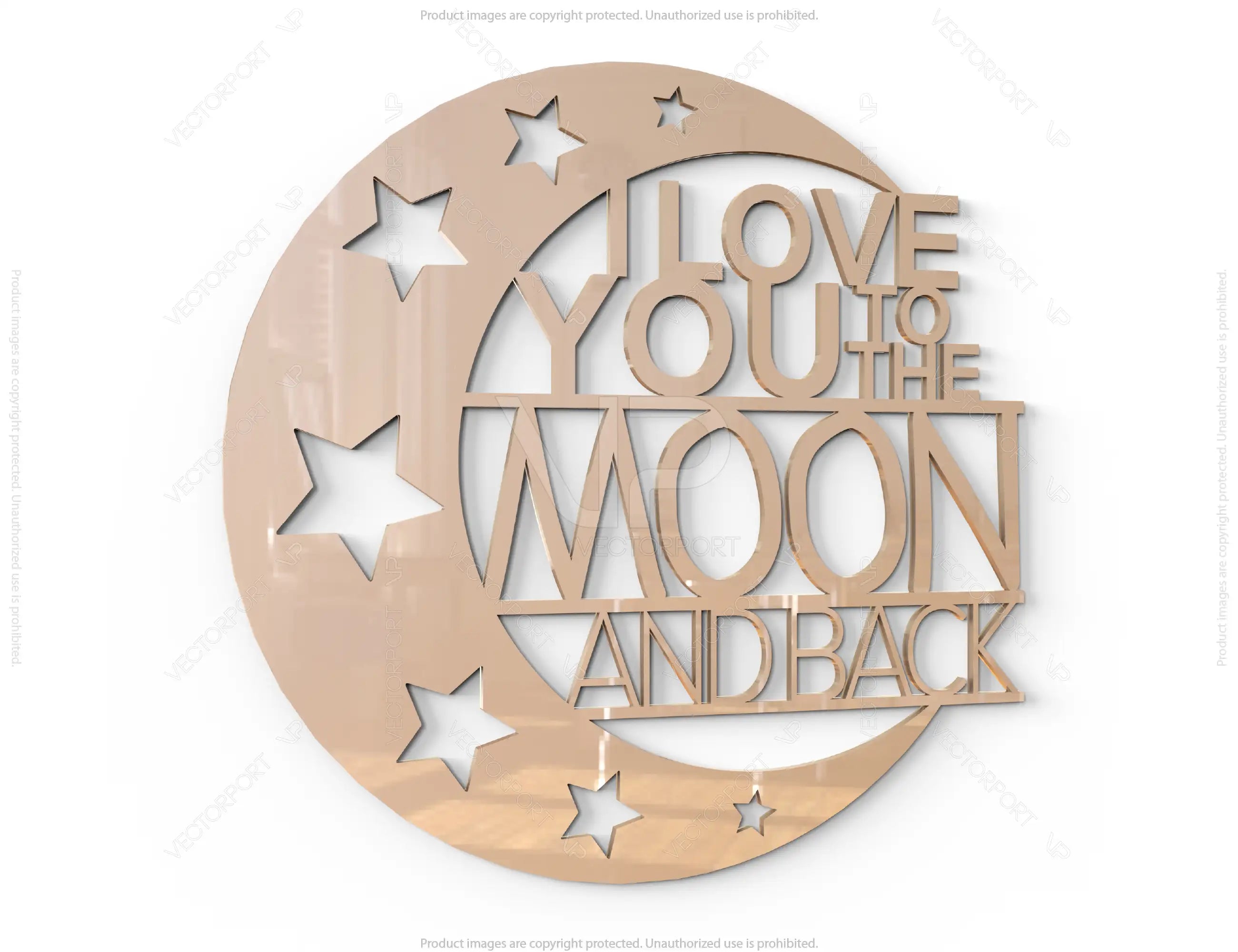 I Love You to the Moon and Back Wall Decor Mandala | SVG, DXF, AI |#039|