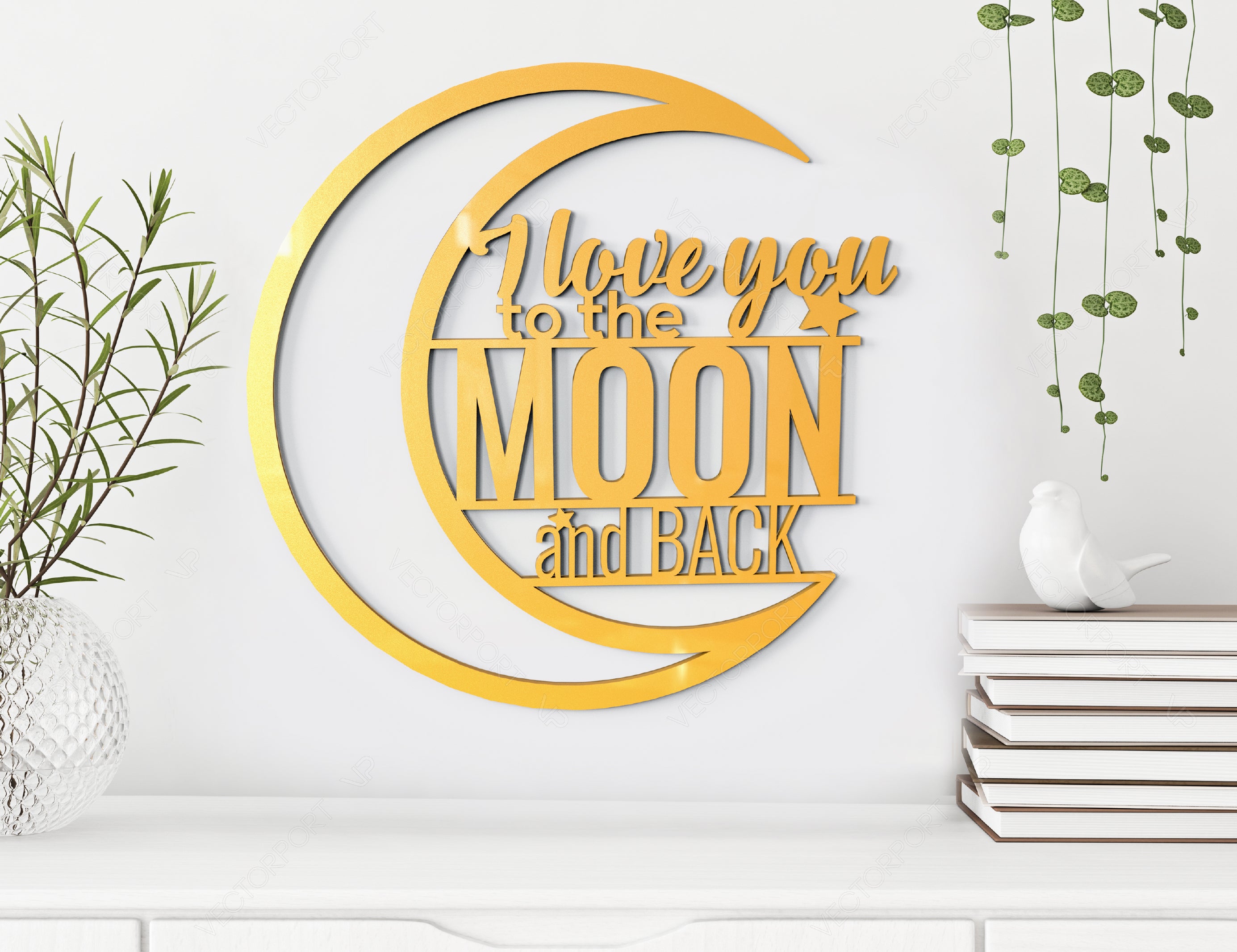 I Love You to the Moon and Back Wall Decor Mandala | SVG, DXF, AI |#039|