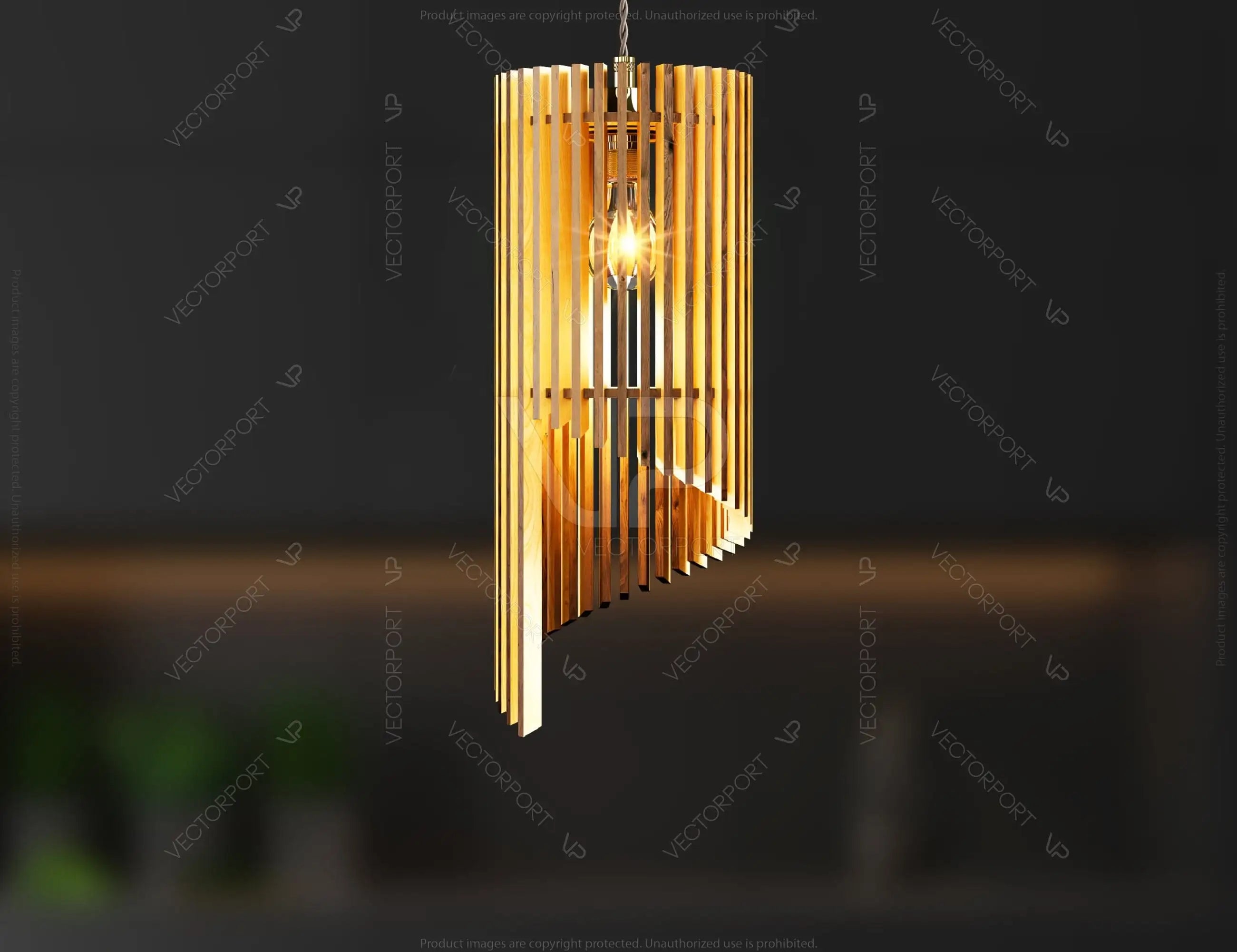 Cylinder Modern Elegant Hanging wooden chandelier lamp shade Pendant light template svg laser cut plywood |#U040|