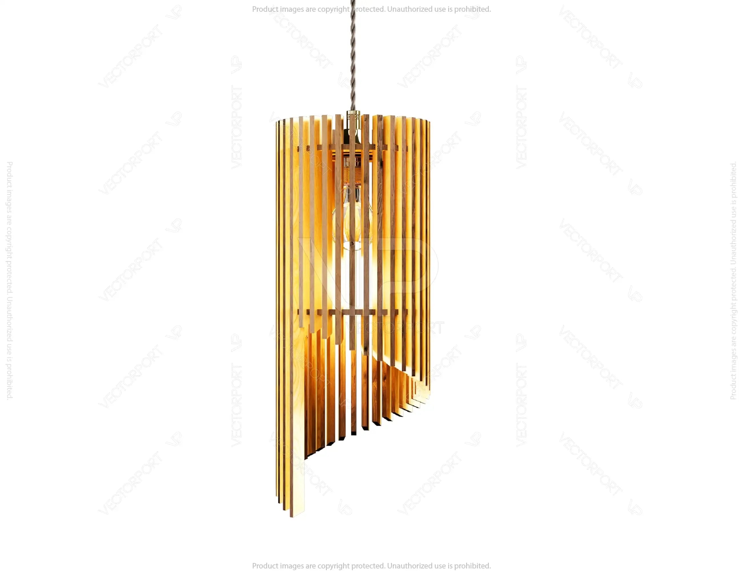 Cylinder Modern Elegant Hanging wooden chandelier lamp shade Pendant light template svg laser cut plywood |#U040|