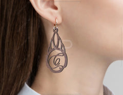 Elegant  Earrings decorative Alphabet Craft Jewelry Pendants Set laser cut | SVG, DXF, AI |#041|