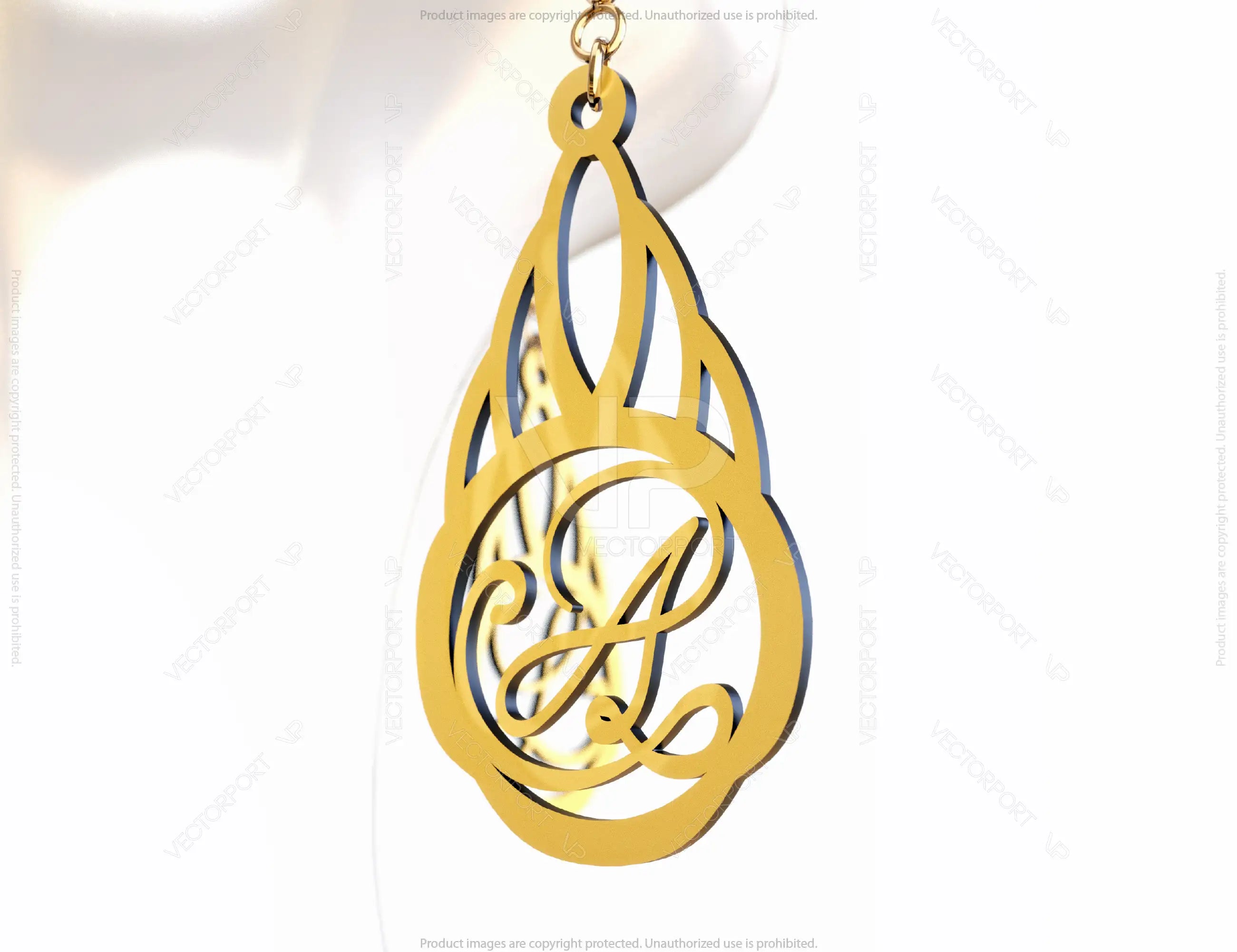 Elegant  Earrings decorative Alphabet Craft Jewelry Pendants Set laser cut | SVG, DXF, AI |#041|