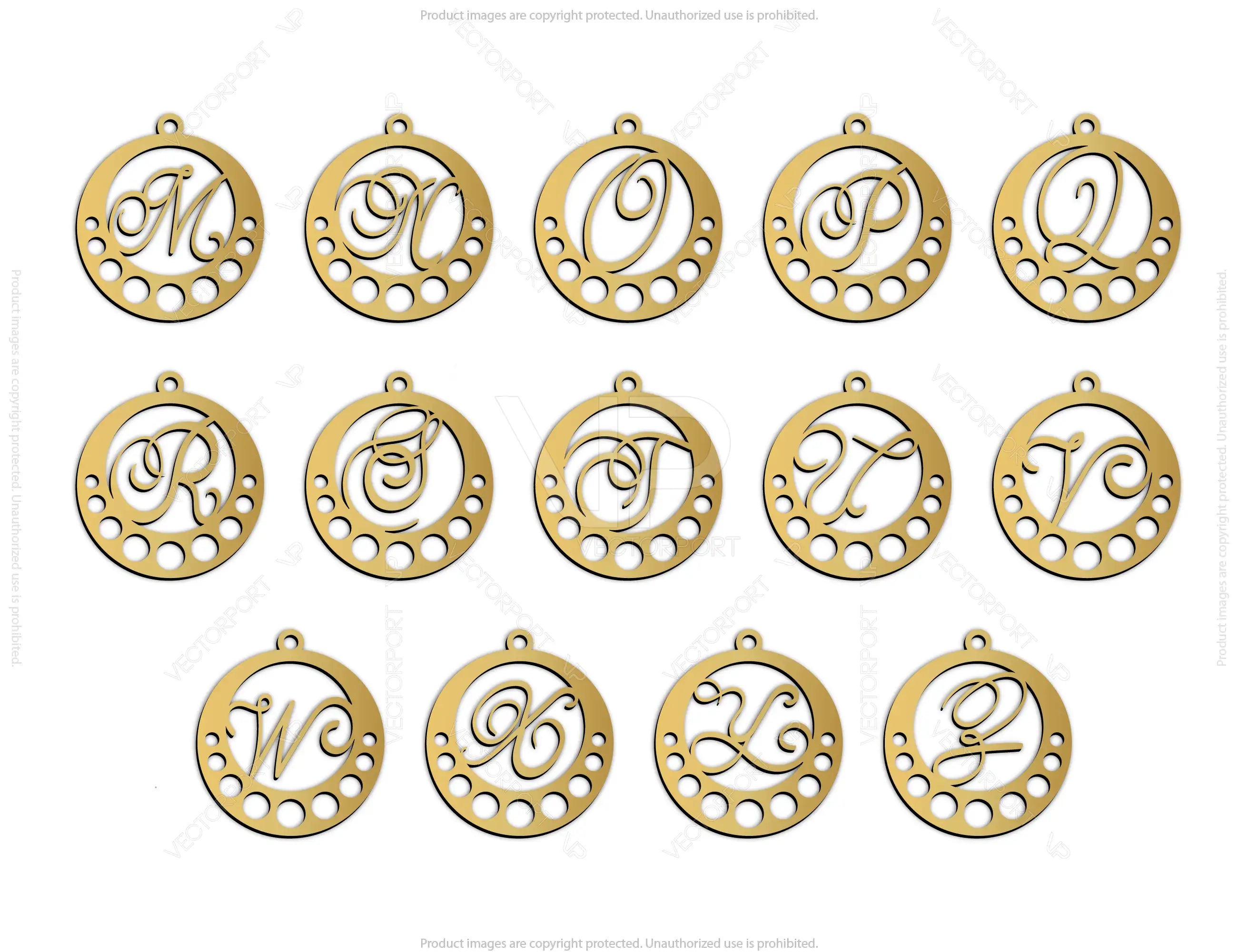 Elegant  Earrings decorative Alphabet Craft Jewelry Pendants Set laser cut | SVG, DXF, AI |#042|