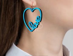 Heart Earring Svg 30 styles Glowforge Cricut Jewelry Pendants  laser cut | SVG, DXF, AI |#048|