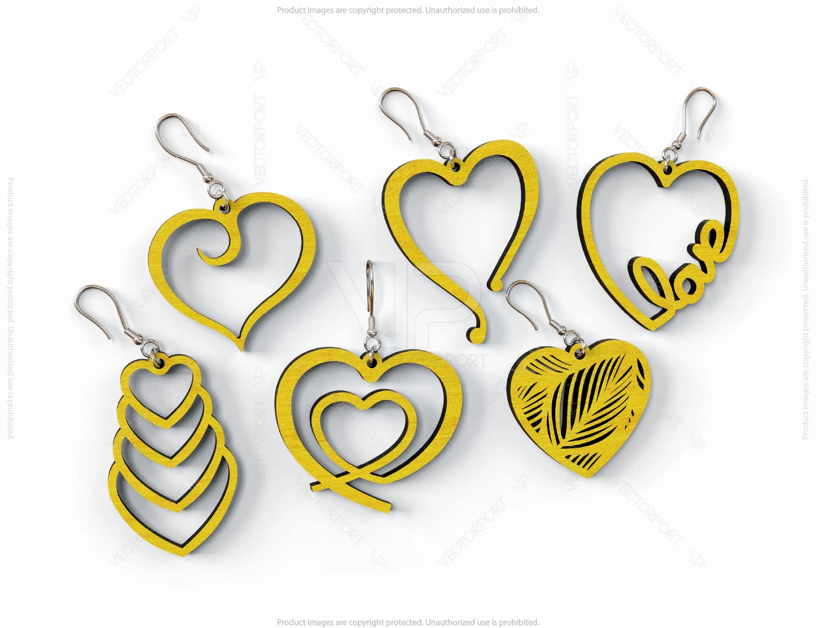 Heart Earring Svg 30 styles Glowforge Cricut Jewelry Pendants  laser cut | SVG, DXF, AI |#048|