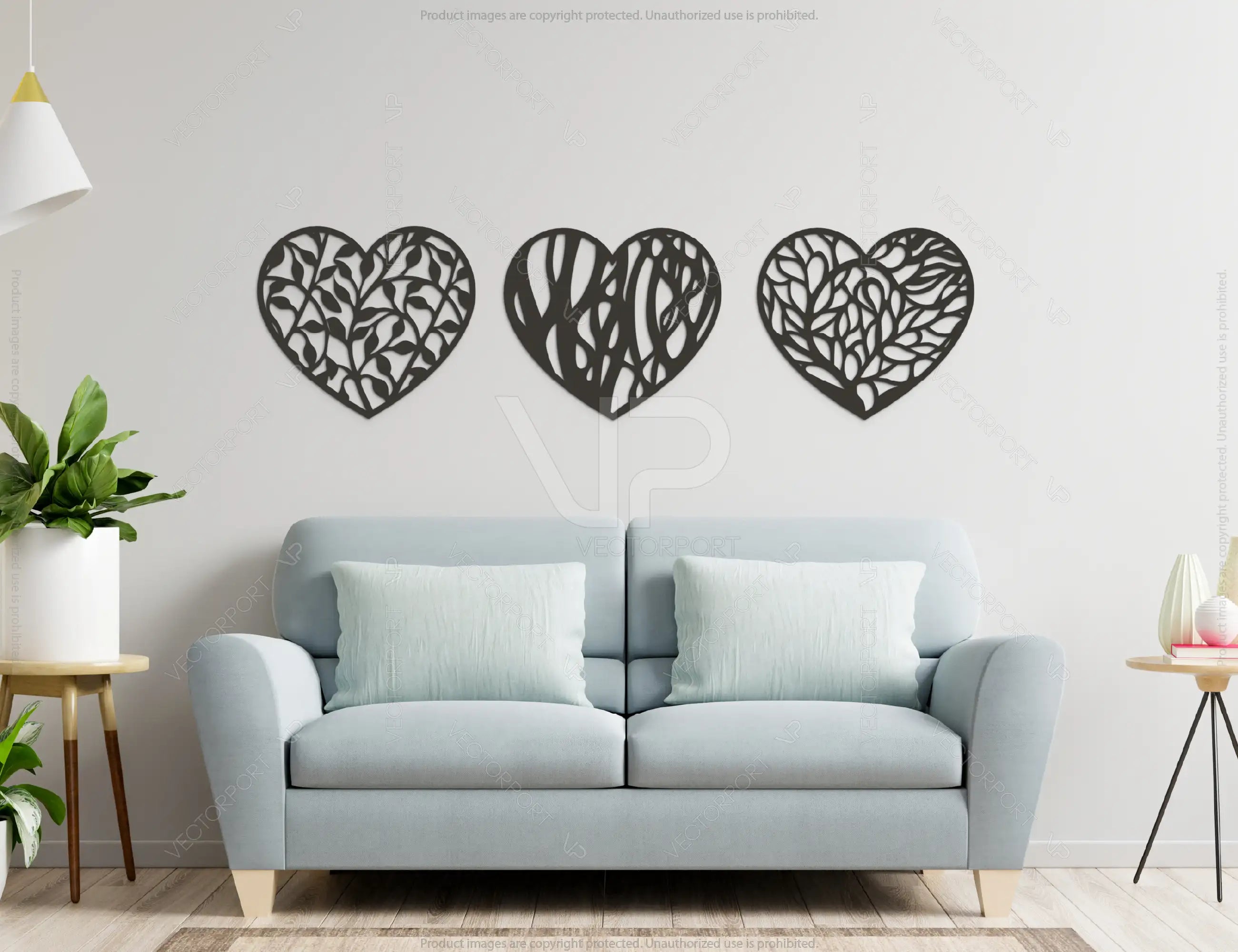 Modern doodle heart shape mandala art design 25 different | SVG, DXF, AI |#049|