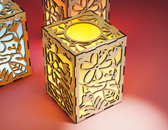 Flower Leaves Candle Holder Laser Cut Lamp wood Tea light Lantern Votive Gift SVG |#U049|