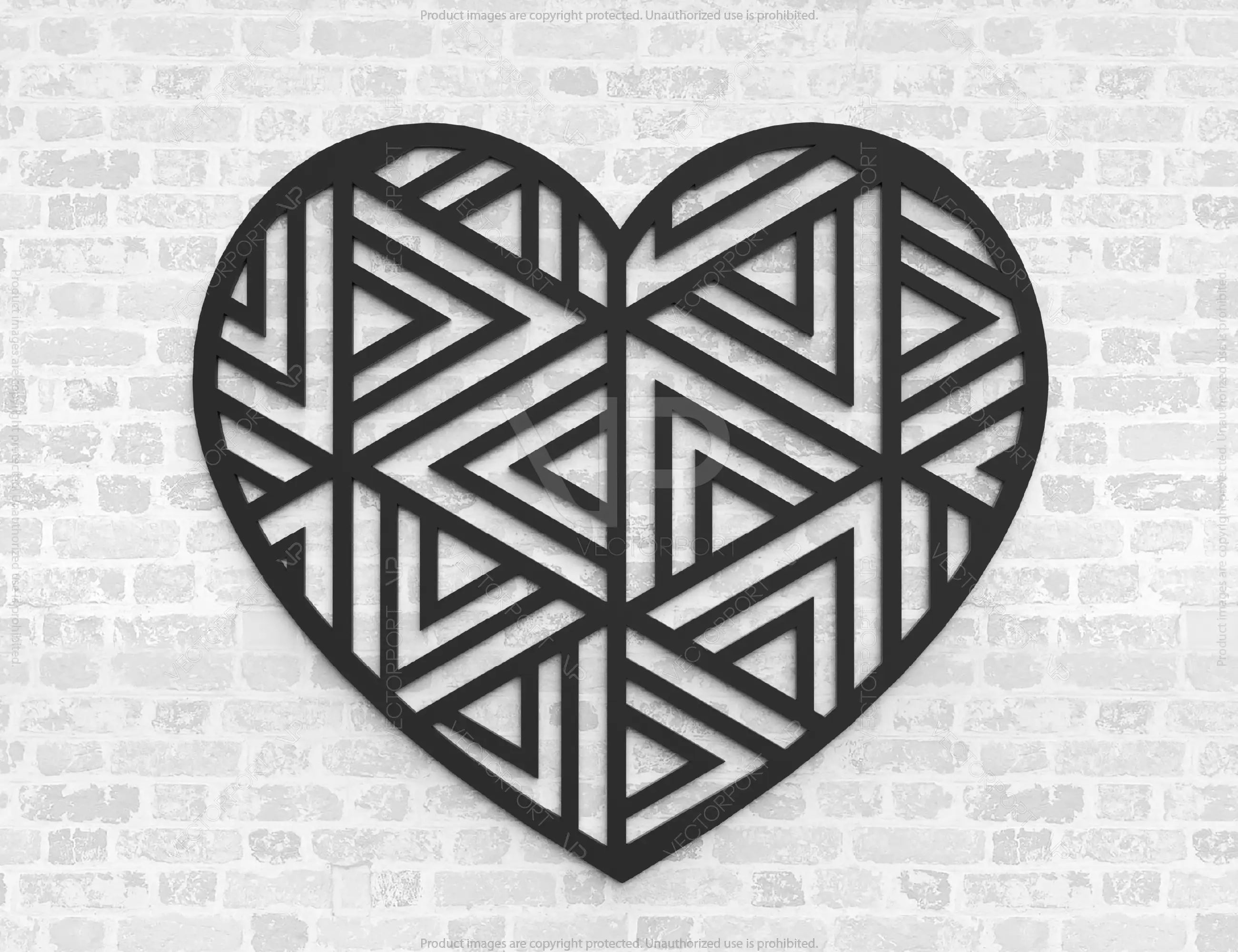 Modern doodle heart shape mandala art design 25 different | SVG, DXF, AI |#049|