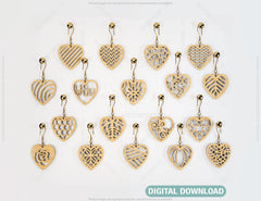 Heart Shape Earring Svg Gloforge Cricut Jewelry Pendants  laser cut Cut Files |#U052|