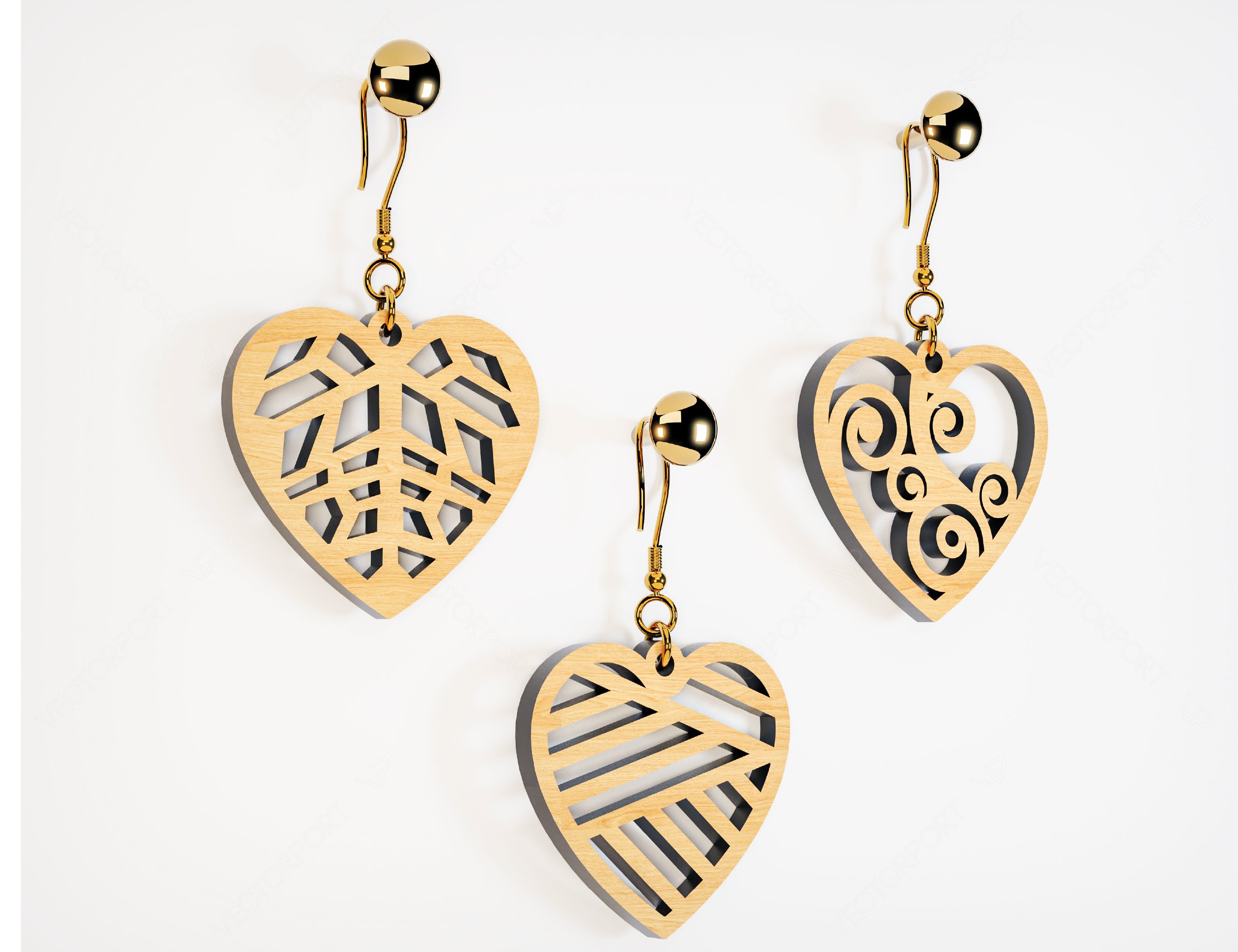 Heart Shape Earring Svg Gloforge Cricut Jewelry Pendants  laser cut Cut Files |#U052|
