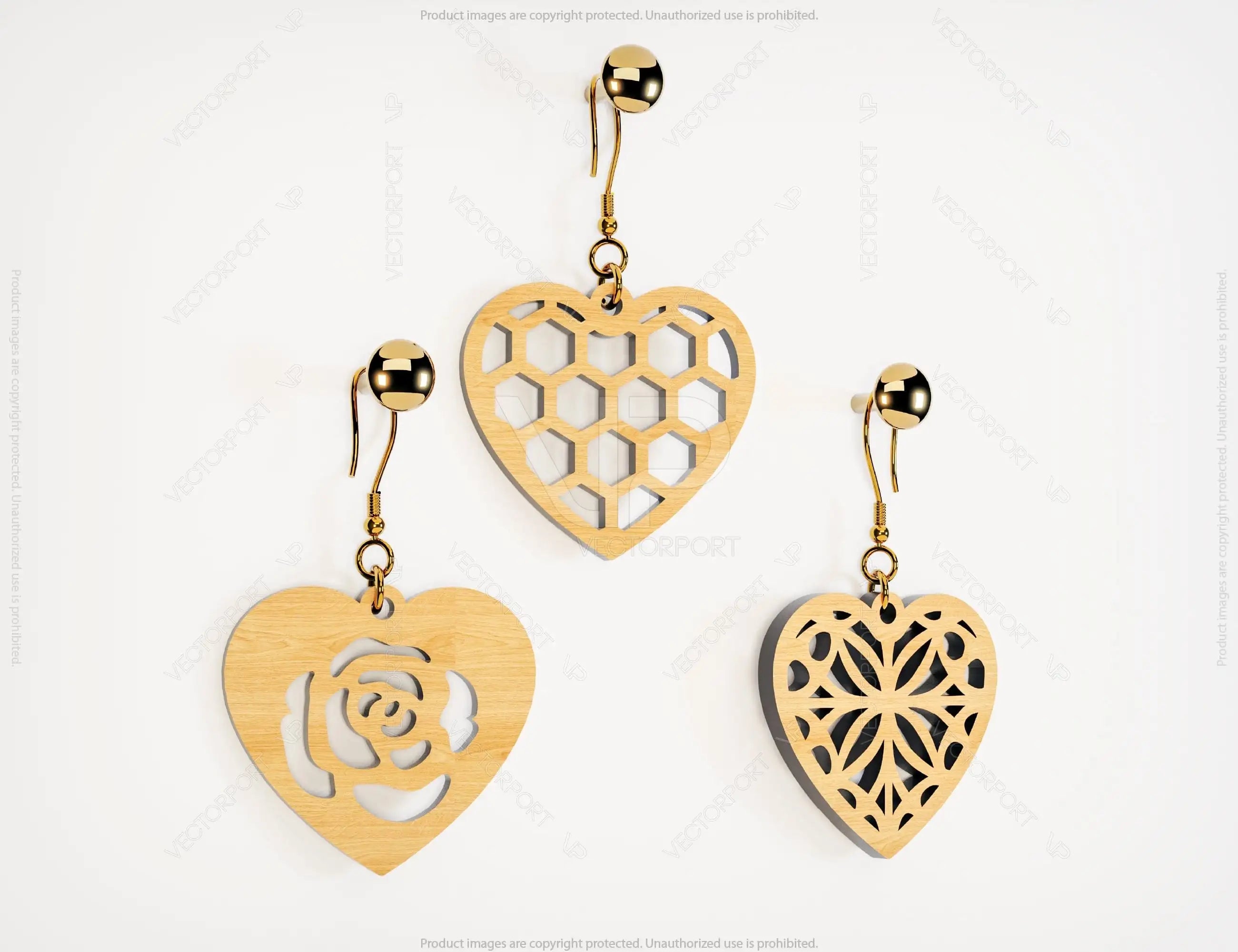 Heart Shape Earring Svg Gloforge Cricut Jewelry Pendants  laser cut Cut Files |#U052|