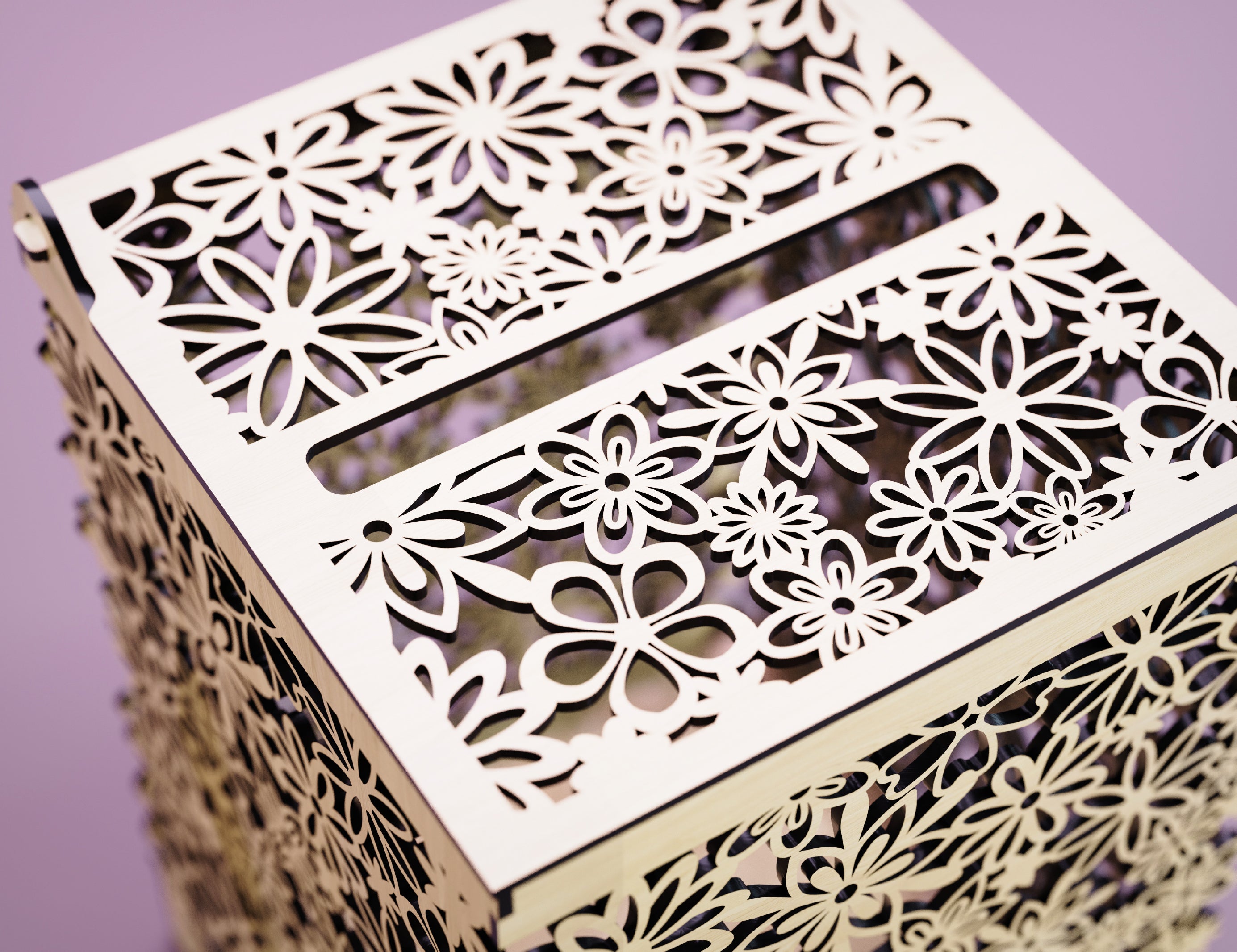 Flower Pattern Decorative Wedding Gift Card Box Decoration Wooden Card Money Box Case With Lock Envelope Invitation Box SVG |#U054|