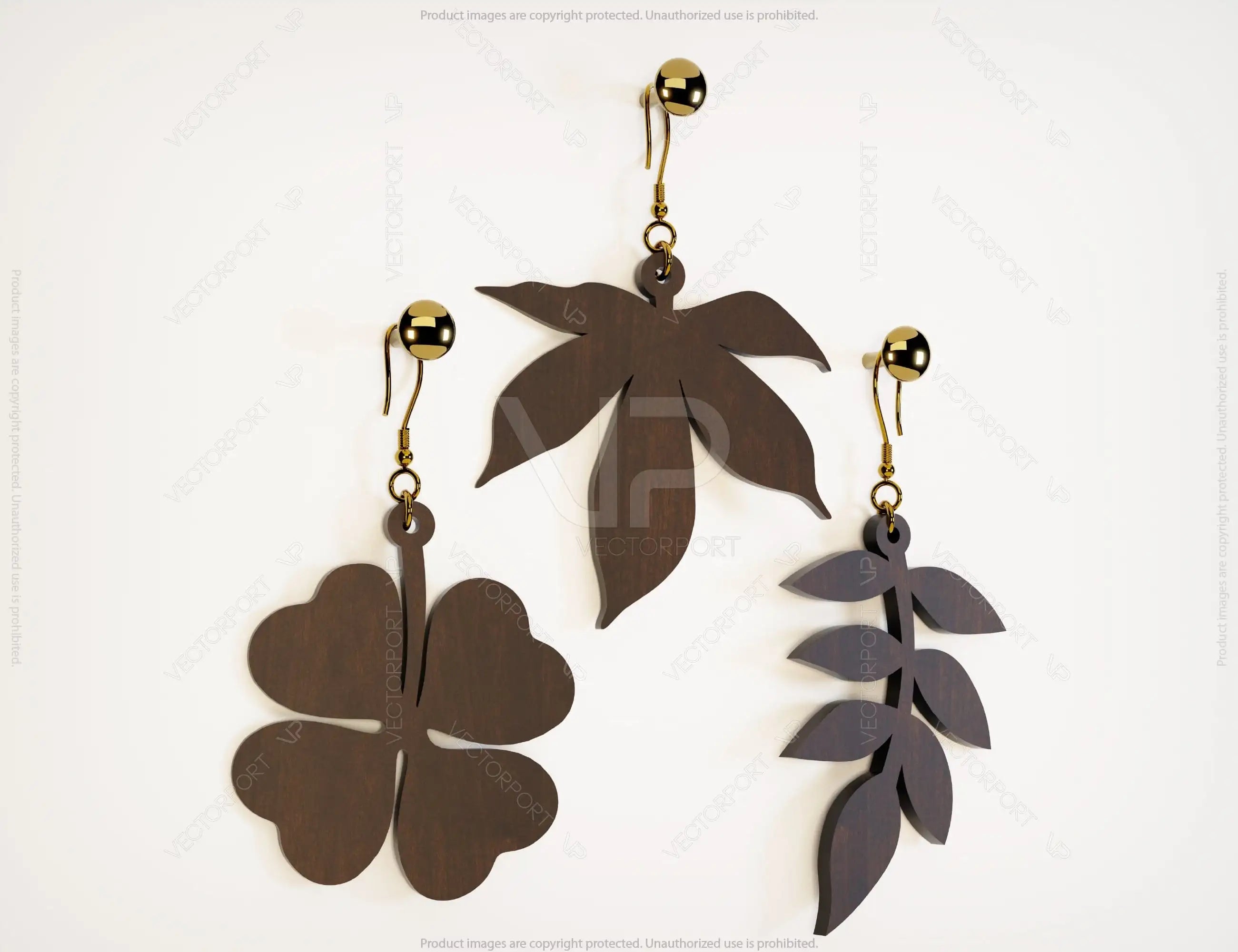 Leaves shape Earring Svg Glowforge Cricut Jewelry Pendants laser cut Silhouette Cut Files, Cricut Cut Files |#U055|