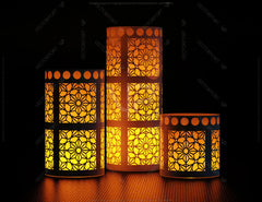 Papercut Lanterns Candle Holder SVG Laser Cut Lamp Tea light | SVG, DXF, AI |#056|