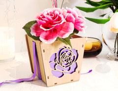 Rose Box Laser cut Gift box Envelope Home Décor Decorative Wedding Card Box Decoration Wooden Case Invitation Box SVG |#U058|