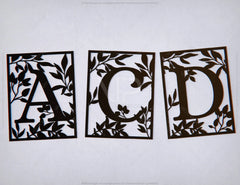 Spring in bloom Floral Frame Monogram Alphabet Letters Vector | SVG, DXF, AI |#059|