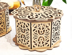 Decorative Wooden Gift box laser cut jeweler case Wedding Love vector model Glowforge cut file |#U061|