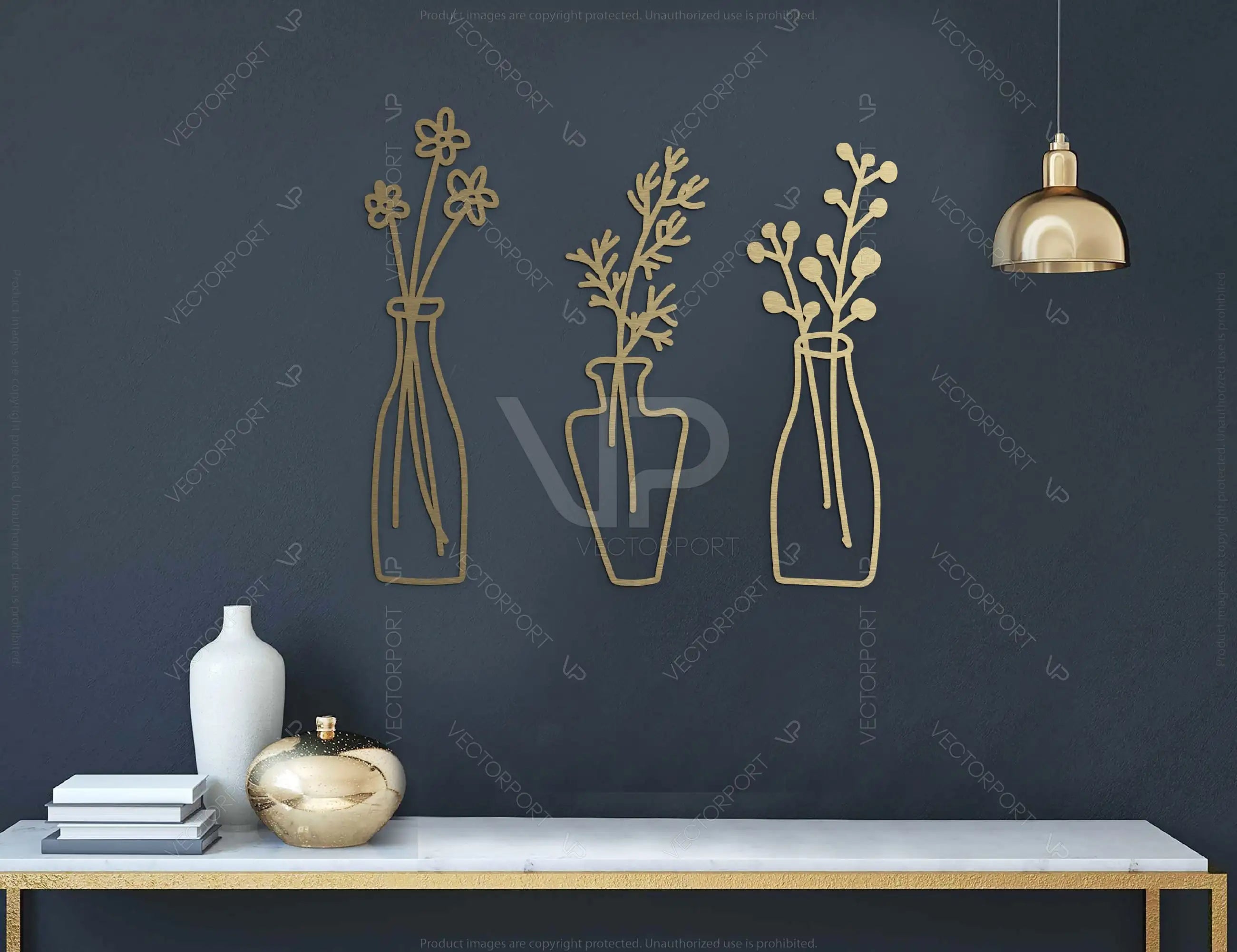 Plant Wall Decor Metal Flower Pot Laser Cut | SVG, DXF, AI |#062|