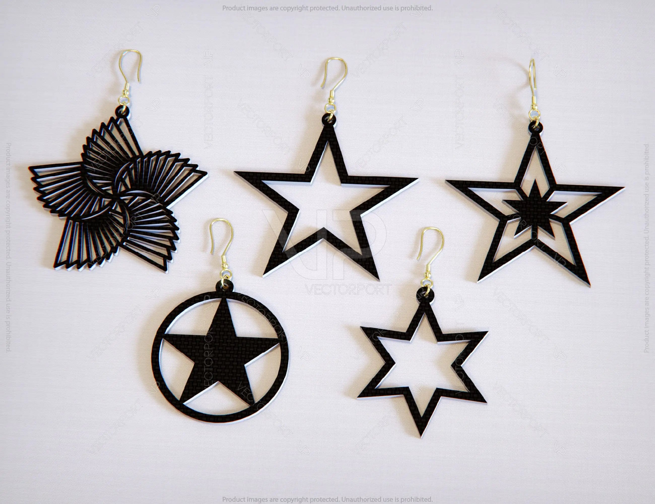 Star Earring Svg 30 styles Glowforge Cricut Jewelry Pendants laser cut | SVG, DXF, AI |#063|