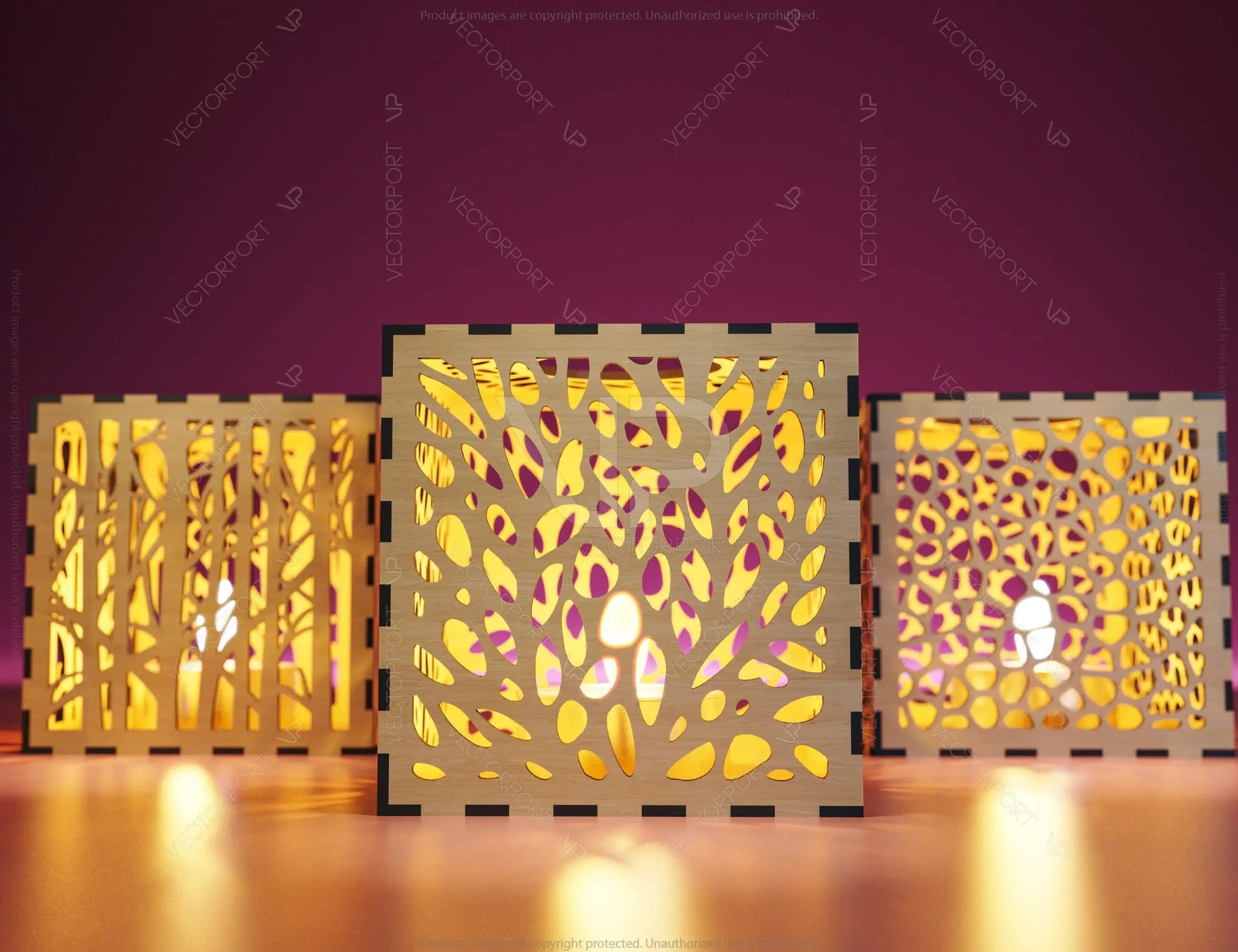 Tree Silhouette Wooden Candle Holder Laser Cut Lamp Tea light Lantern Votive Gift SVG |#U063|