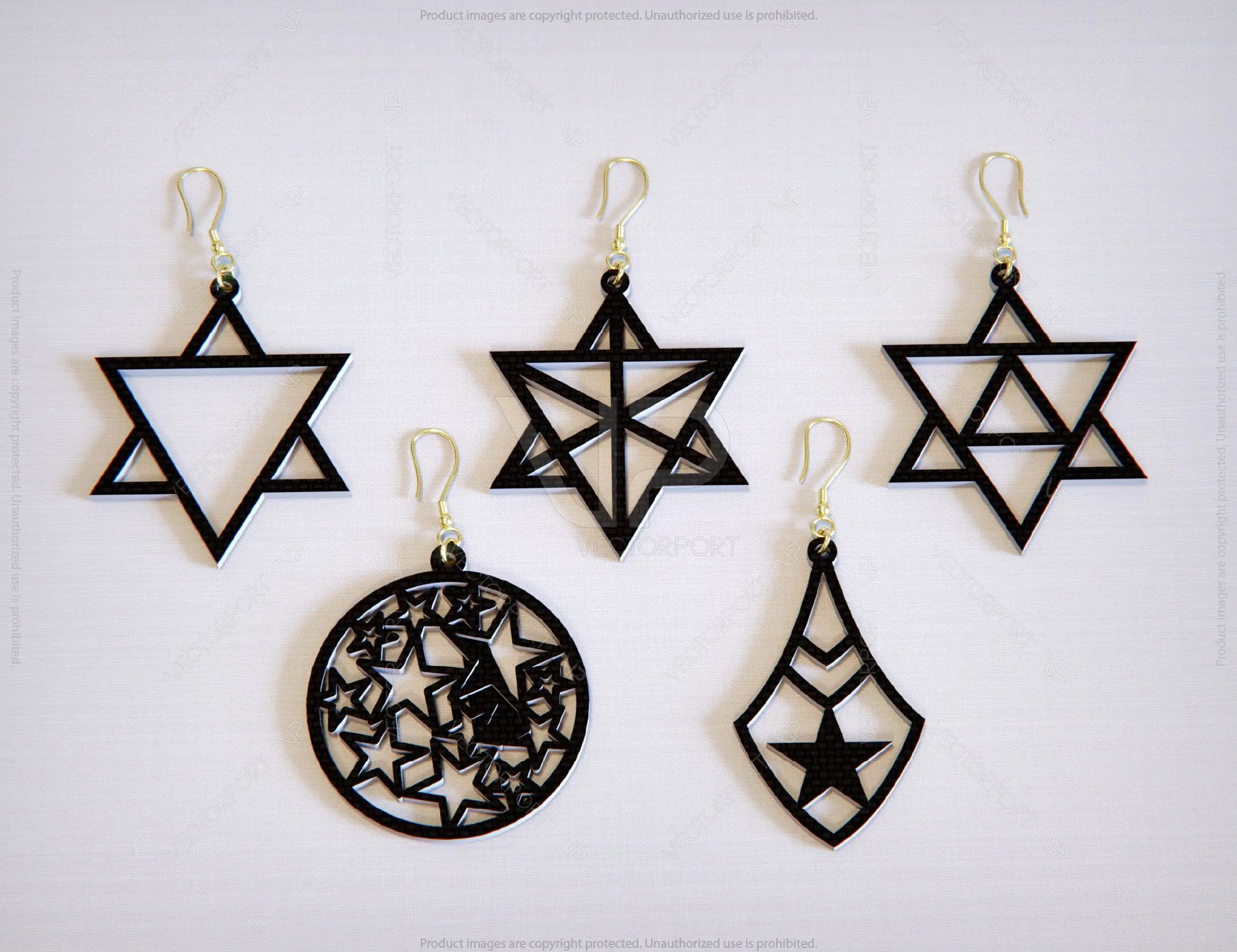 Star Earring Svg 30 styles Glowforge Cricut Jewelry Pendants laser cut | SVG, DXF, AI |#063|