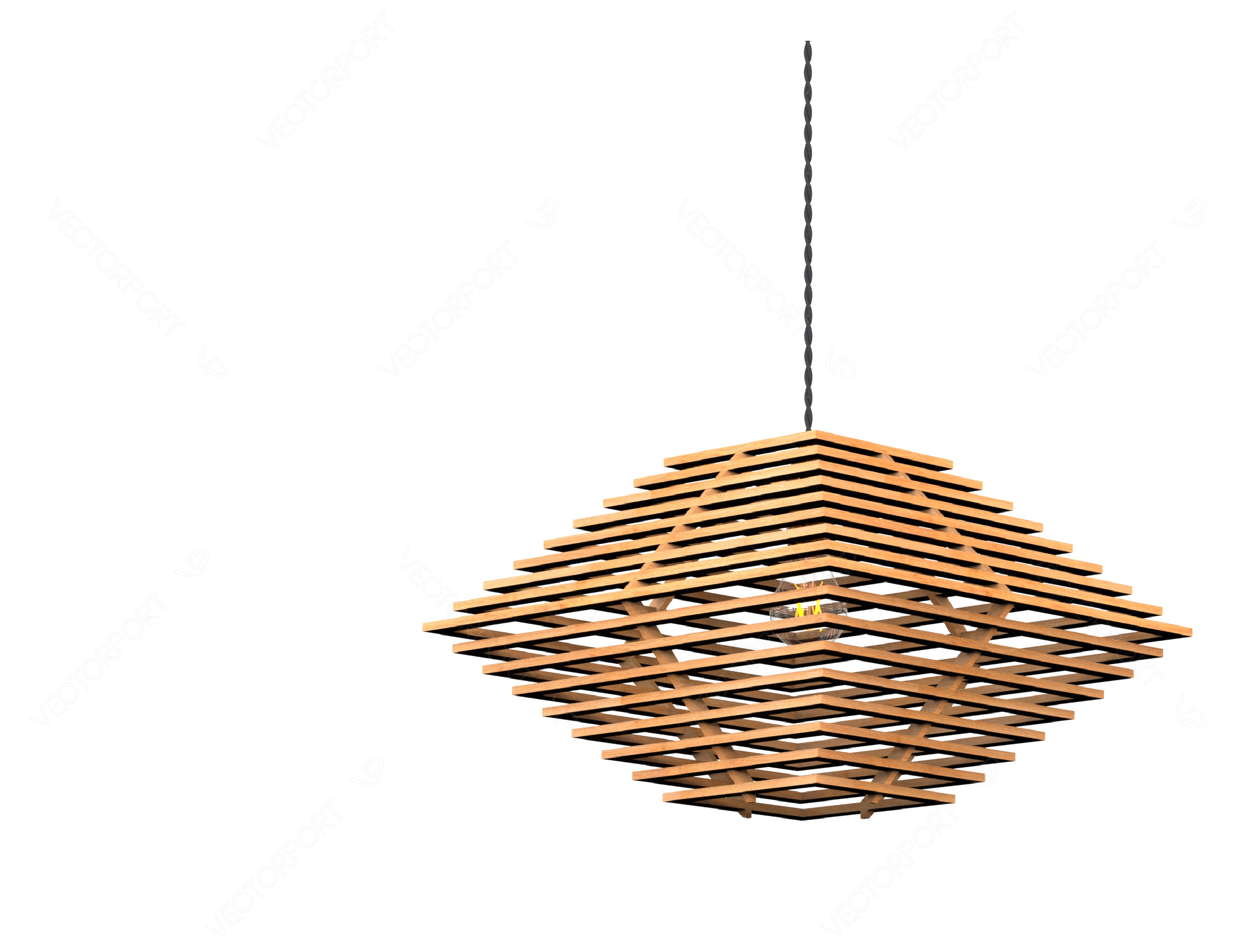 Elegant Wood Pendant Light Chandelier Lamp lampshade plywood | SVG, DXF, AI |#067|