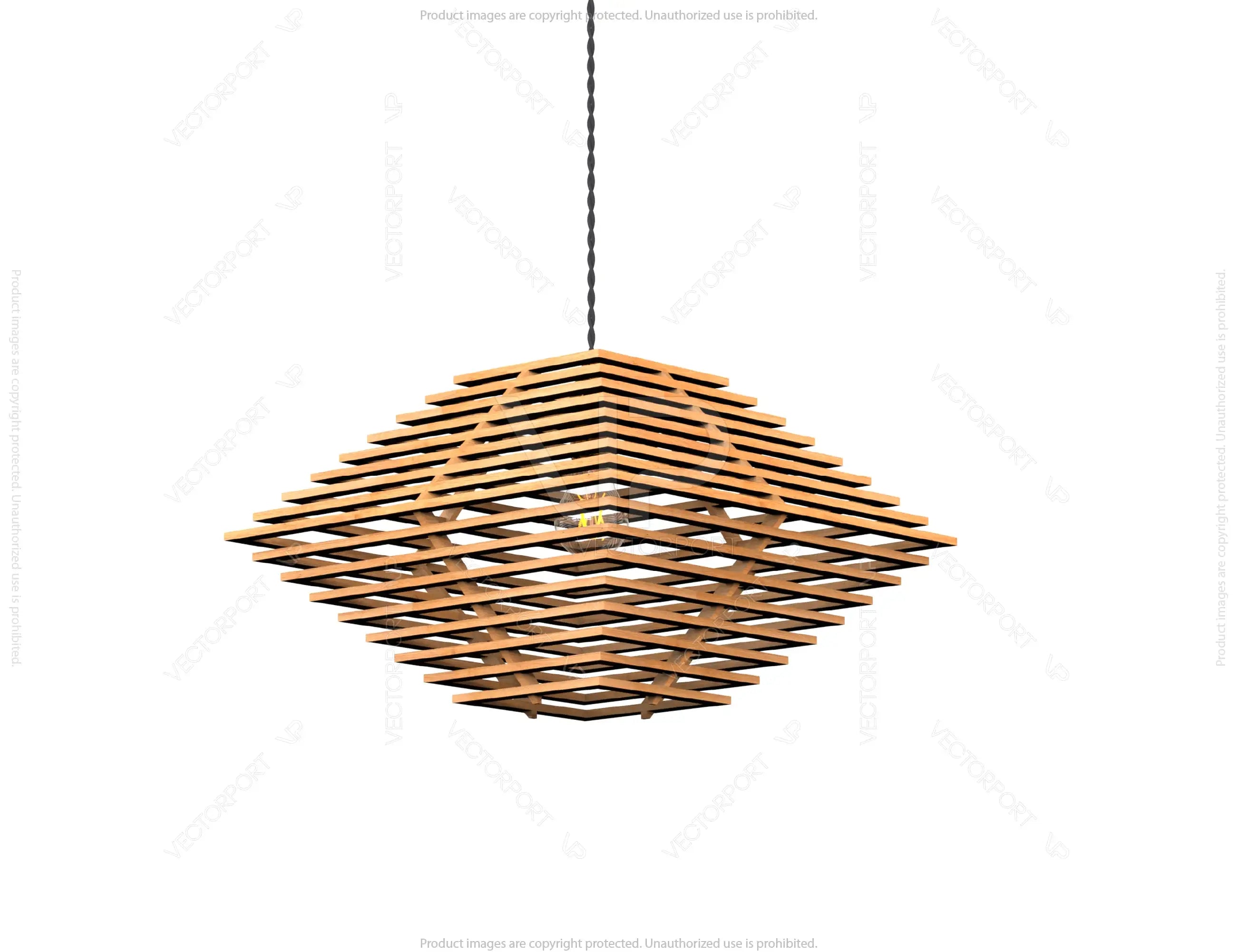 Elegant Wood Pendant Light Chandelier Lamp lampshade plywood | SVG, DXF, AI |#067|